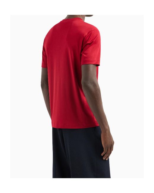 Giorgio Armani Logo Embroidered Crewneck T-Shirt for men