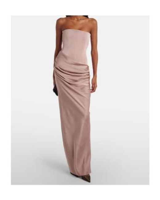 Alex Perry Pink Draped Satin Corset Gown
