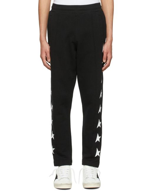 Golden Goose Deluxe Brand Black Logo Star Pattern Sweatpants for men