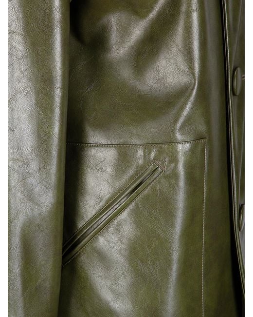 MM6 by Maison Margiela Green Single-Breasted Long-Sleeved Coat