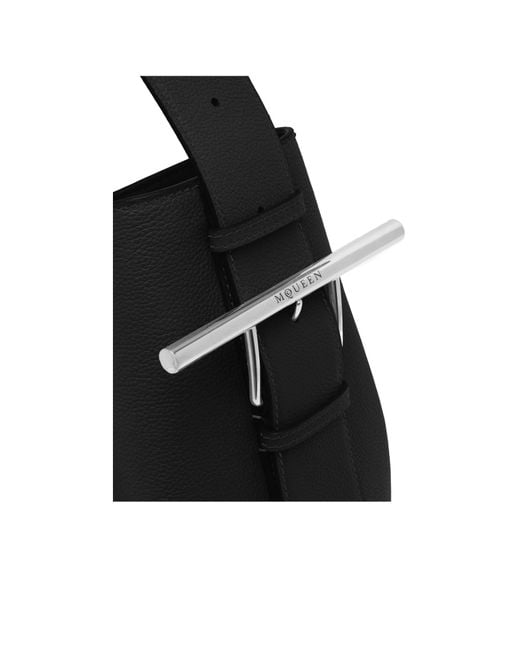 McQueen Black T-Bar Sling Shoulder Bag