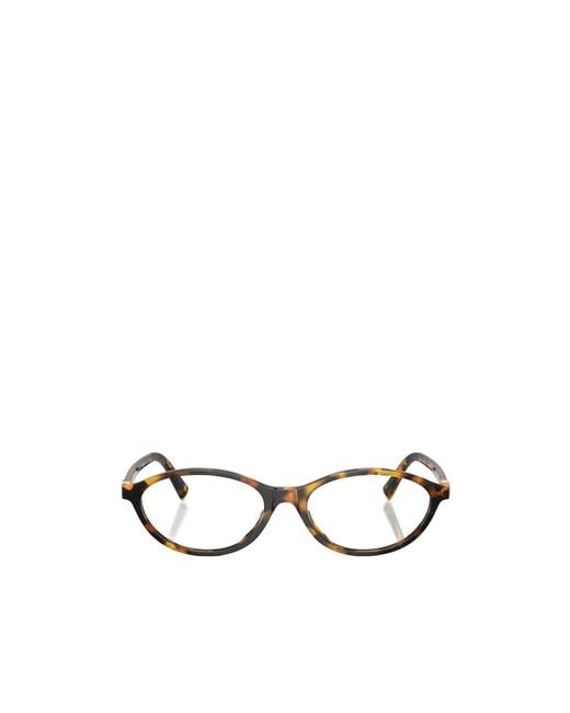 Miu Miu White Eyewear Oval-Frame Glasses