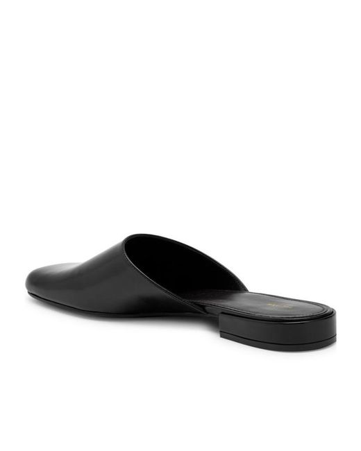 The Row Black Penelope Leather Mules