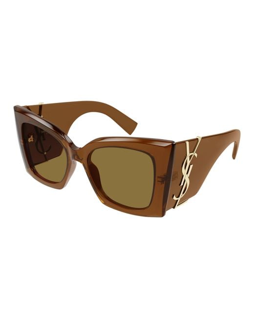 Saint Laurent Brown Blaze Cat-Eye Sunglasses