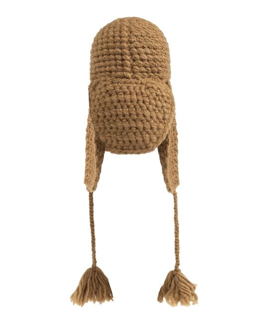 Etro Natural Crochet Earflap Hat