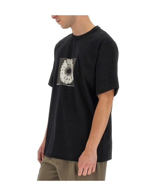 Helmut Lang Black Photograph-Print Cotton T-Shirt for men