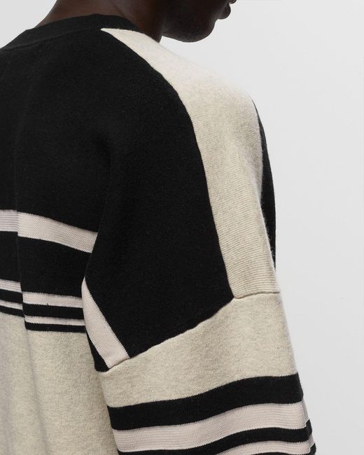 Isabel Marant Black Logo Intarsia-Knit Crewneck Jumper for men