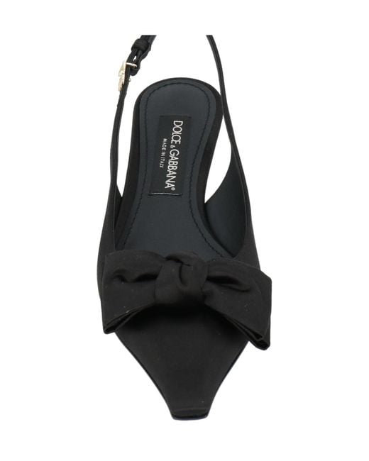 Dolce & Gabbana Black Bow Low-Heeled Pointed-Toe Shoes