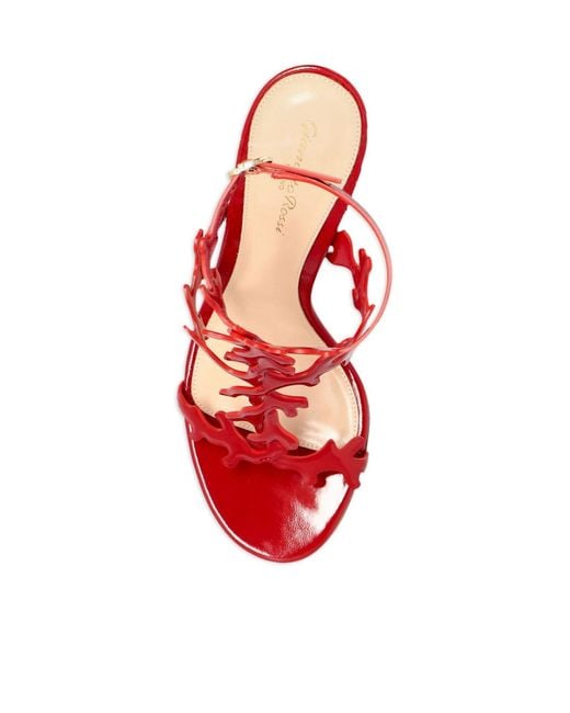 Gianvito Rossi Red Open Toe Stiletto Sandals