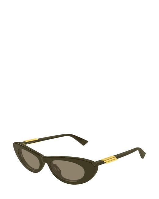 Bottega Veneta Green Eyewear Cat Eye Frame Sunglasses