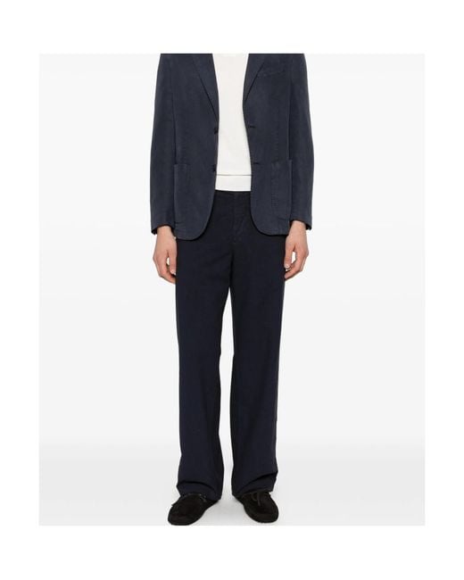 Barena Blue Plain Trousers for men
