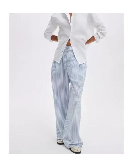 Rag & Bone Blue Striped-Pleated Trousers