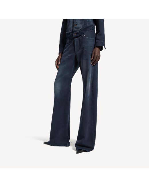 Balenciaga Blue Curved Waist Jeans