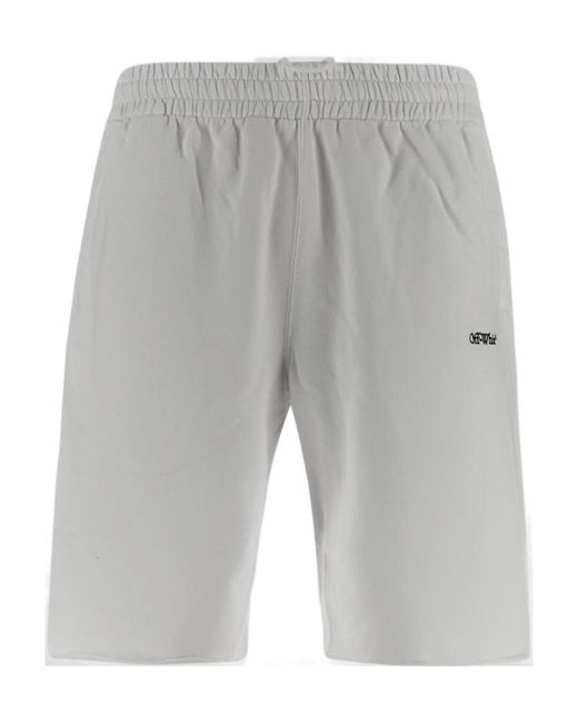 Off-White c/o Virgil Abloh Gray Scribble Diag Print Track Shorts for men