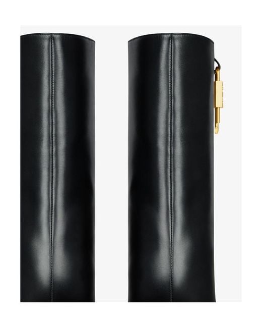 Givenchy Black Lock Plaque Detail Wedge Boots
