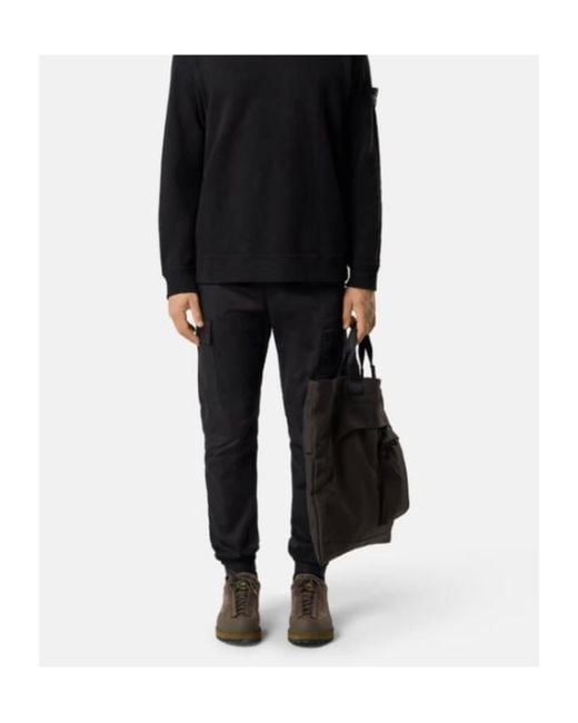 Stone Island Blue Compass Patch Cargo Trousers for men