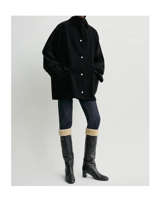 Totême Black Totême Button-Up Oversized Jacket