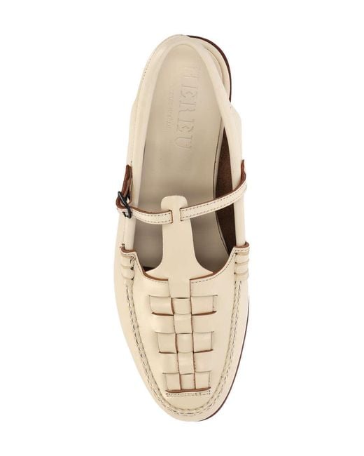 Hereu White Roqueta Slingback Moccasins