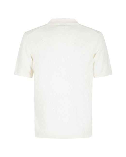 Roberto Collina White Short-Sleeved Polo Shirt for men