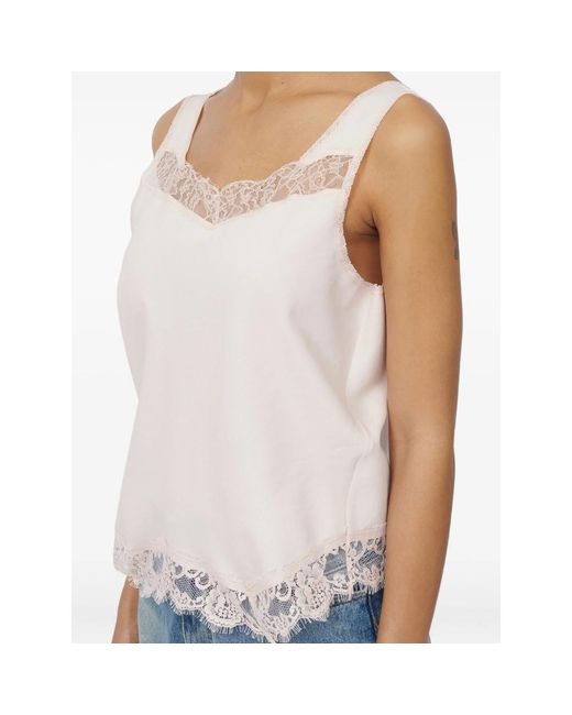 MM6 by Maison Margiela Pink Mirrored Lace Slip Top