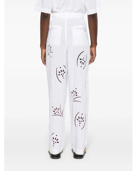 Isabel Marant White Hectorina Drawstring Pants