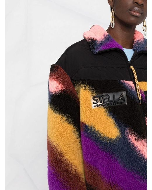 Stella McCartney Multicolor Marley Faux-Shearling Striped Coat