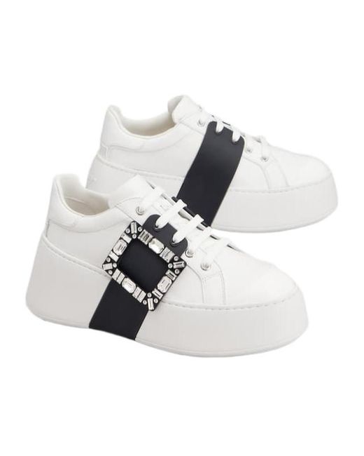 Roger Vivier White Viv' Skate Sneakers