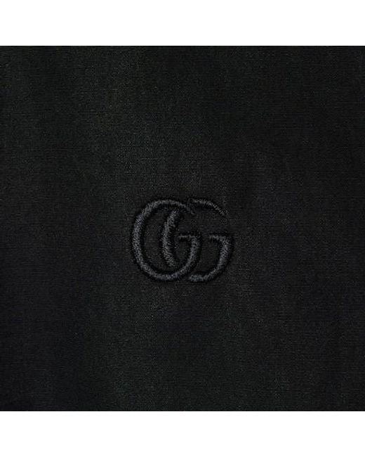 Gucci Black Cotton Poplin Jumpsuit With Embroidery