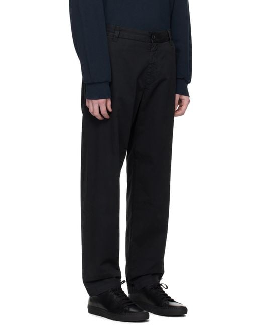 A.P.C. Black Button-Closure Straight-Leg Trousers for men