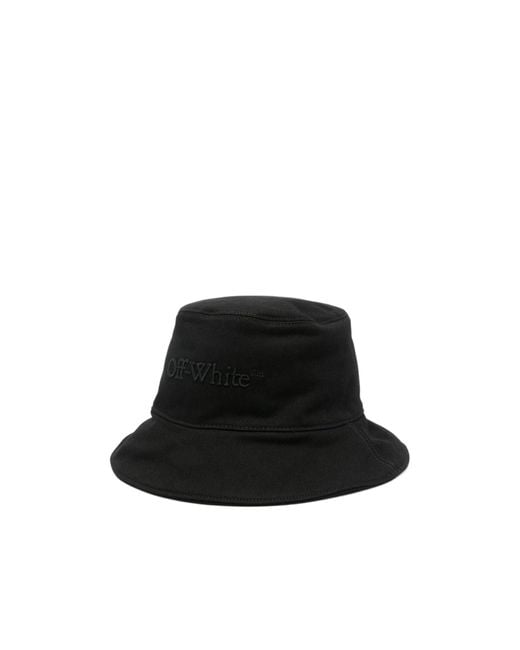 Off-White c/o Virgil Abloh Men's Black Bookish Logo Embroidered Bucket Hat