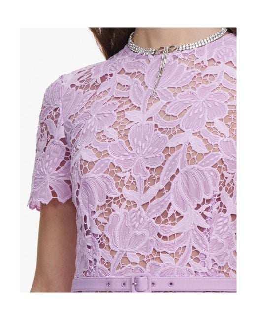Self-Portrait Purple Lace Midi Dress