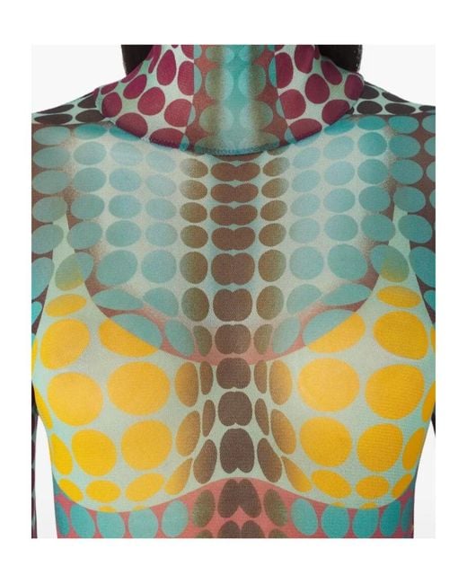 Jean Paul Gaultier Blue High-Neck Stretch Top