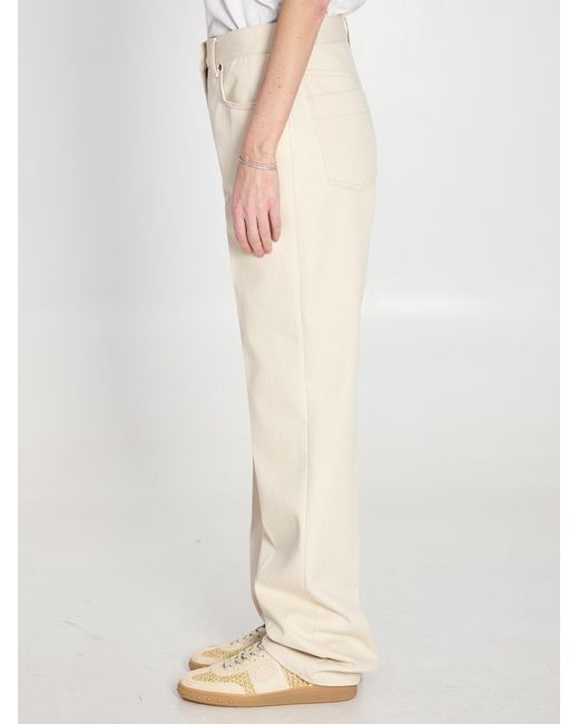 Valentino Natural Logo Patch Straight Leg Jeans