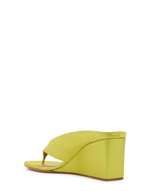 Alaïa Yellow Satin Block Heel Slippers