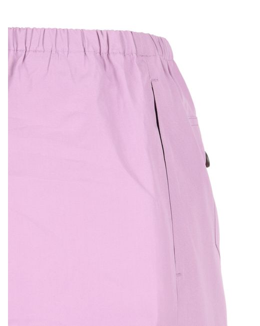Prada Pink Logo Detailed Wide-Leg Shorts