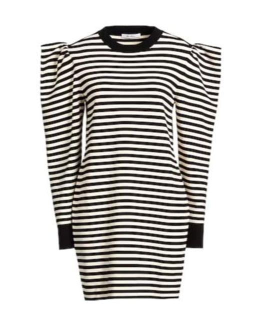 Max Mara Black Striped Long-Sleeve T-Shirt Dress