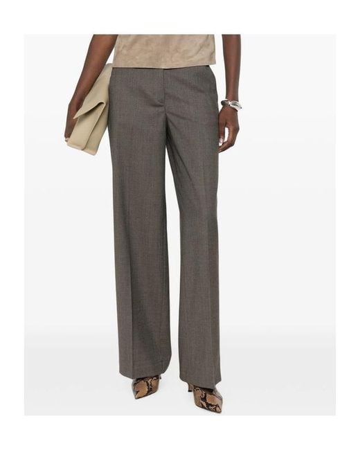 Peserico Gray Pressed-Crease Trousers