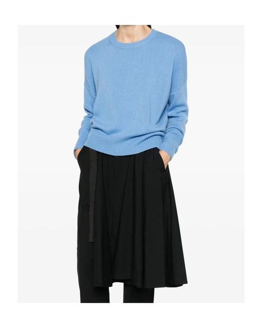 Lisa Yang Blue Mila Crew-Neck Sweater