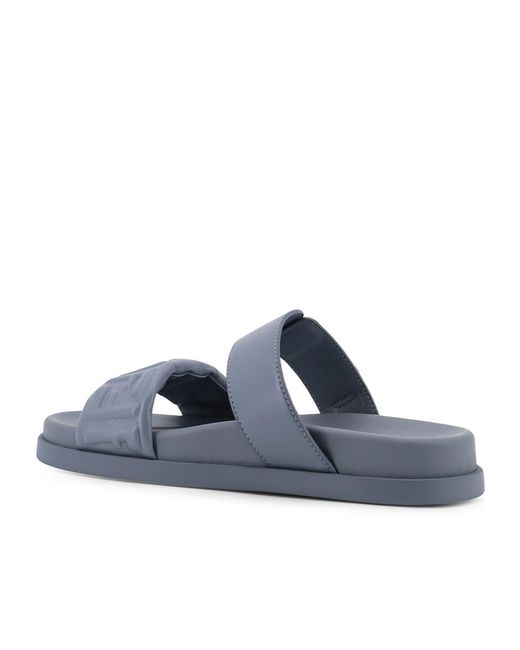 Fendi Blue Feel Ff Embossed Sandals