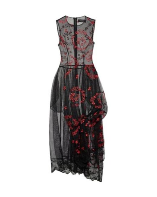 Simone Rocha Multicolor Floral Embroidered Tulle Midi Dress