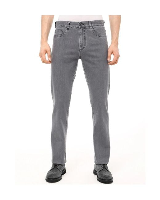 Canali Gray Jeans With Belt Loops for men