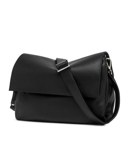Gianni Chiarini Black Medium Three Grainy-Leather Shoulder Bag