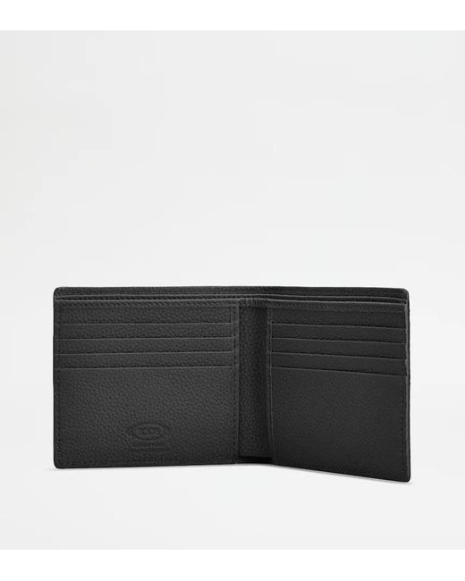 Tod's Black T Timeless Pebbled-Leather Wallet for men