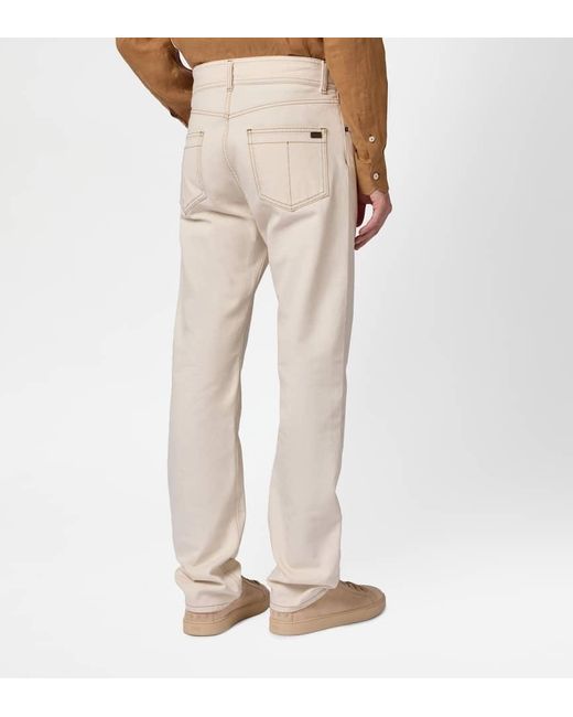 Tod's White Logo Patch Straight Leg Jeans for men