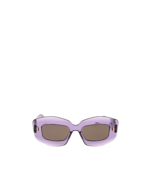 Loewe Purple Rectangle Frame Sunglasses