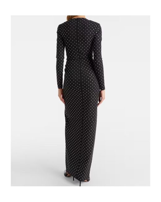 Roland Mouret Black Embellished Gathered Jersey Gown