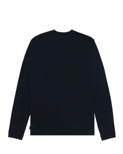 Armani Collezioni Blue T-Shirt With Round Neck And Long Sleeves for men