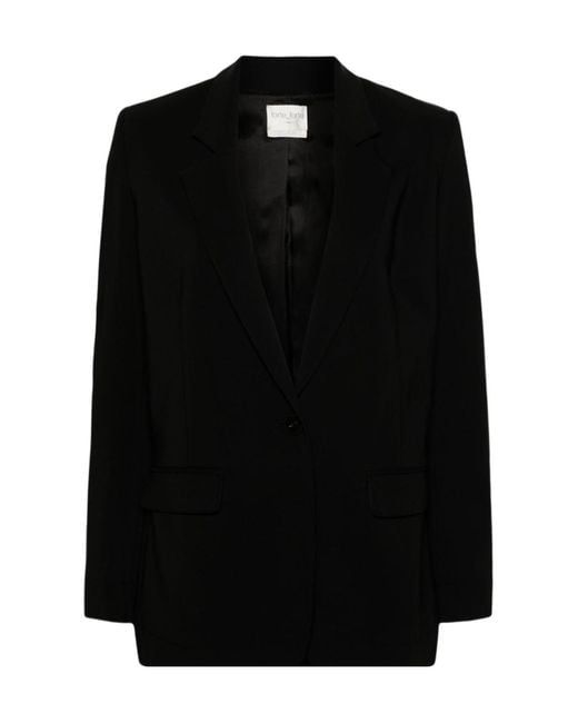 Forte_forte Black Long-Sleeved Button Suit Jacket
