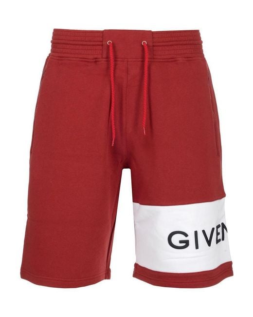 Givenchy Red Logo Shorts for men