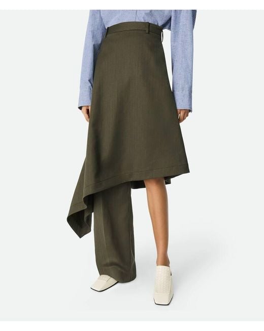 Bottega Veneta Blue Stripe Draped Subtle Skirt